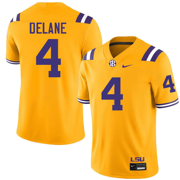 #4 Mansoor Delane LSU Tigers Jersey,Louisiana State University Tigers Football Jersey-Gold